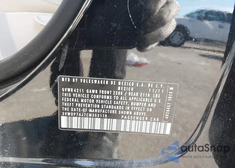 2012 Volkswagen Jetta 2.5L Se from USA, damaged, VIN 3VWDP7AJ7CM353119